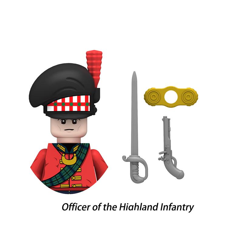 Наполеоновские войны Военные солдаты Наборы строительных блоков Вторая мировая война Минифигурки Французский Британский Фузилер Винтовки Волынщик Оружие Детские игрушки