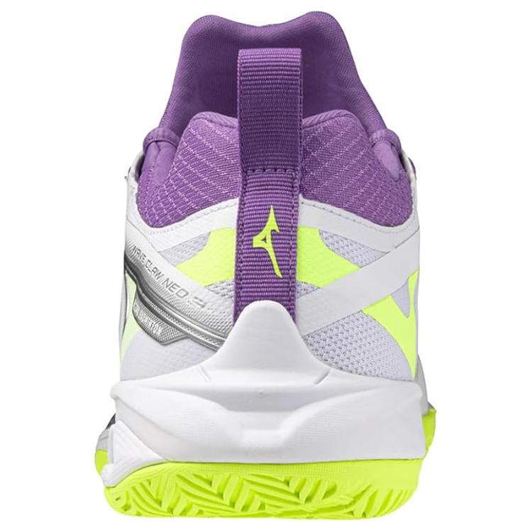 Mizuno Кроссовки Wave Claw Neo 3 Wide White Neo Lime Lavender унисекс 71GA247312
