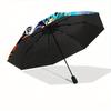 1pc Dragon Ball Z Super Saiyan Blue Goku & Vegeta Durable Cartoon Folding Umbrella, Portable 3-Fold Compact Umbrella for Men and Women, Suit