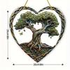 Tree of Life Sun Catcher. Heart-shaped Mother's Day Gift & Wreath Center for Porch and Home Decor.