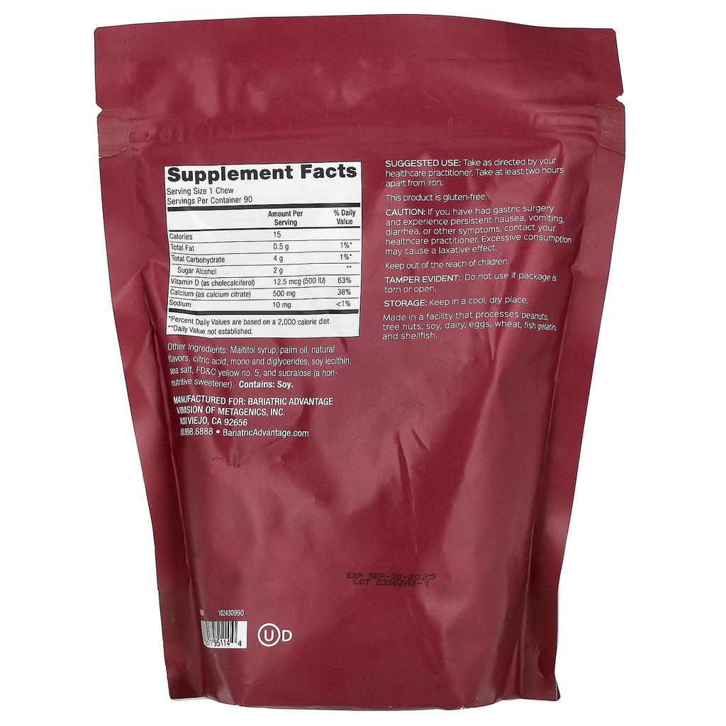 Жевательные конфеты с цитратом кальция, без сахара, ананас-манго, мягкие жевательные конфеты, 90 штук