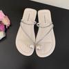 Flat-bottomed set of toe small cool slippers shoes New summer soft-soled with skirt rhinestone sandals