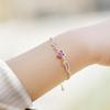 Women Bracelet Heart Cubic Zirconia Wing Shape Adjustable Length Angel Wrist Chain