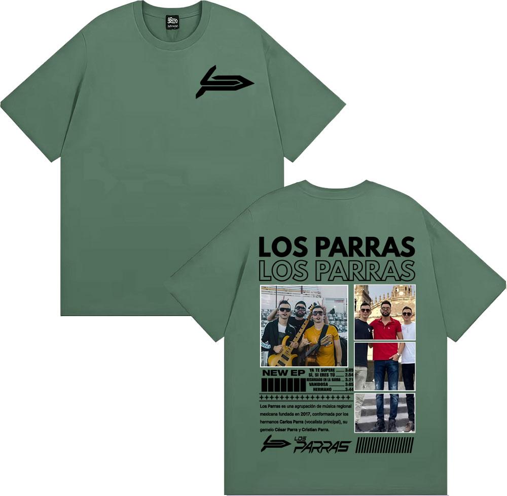 Rock Band Los Parras Tour 2025 Graphic T Shirts Unisex Women Fashion Hip Hop Streetwear Tshirt 100 Cotton Loose Oversized T Shirt