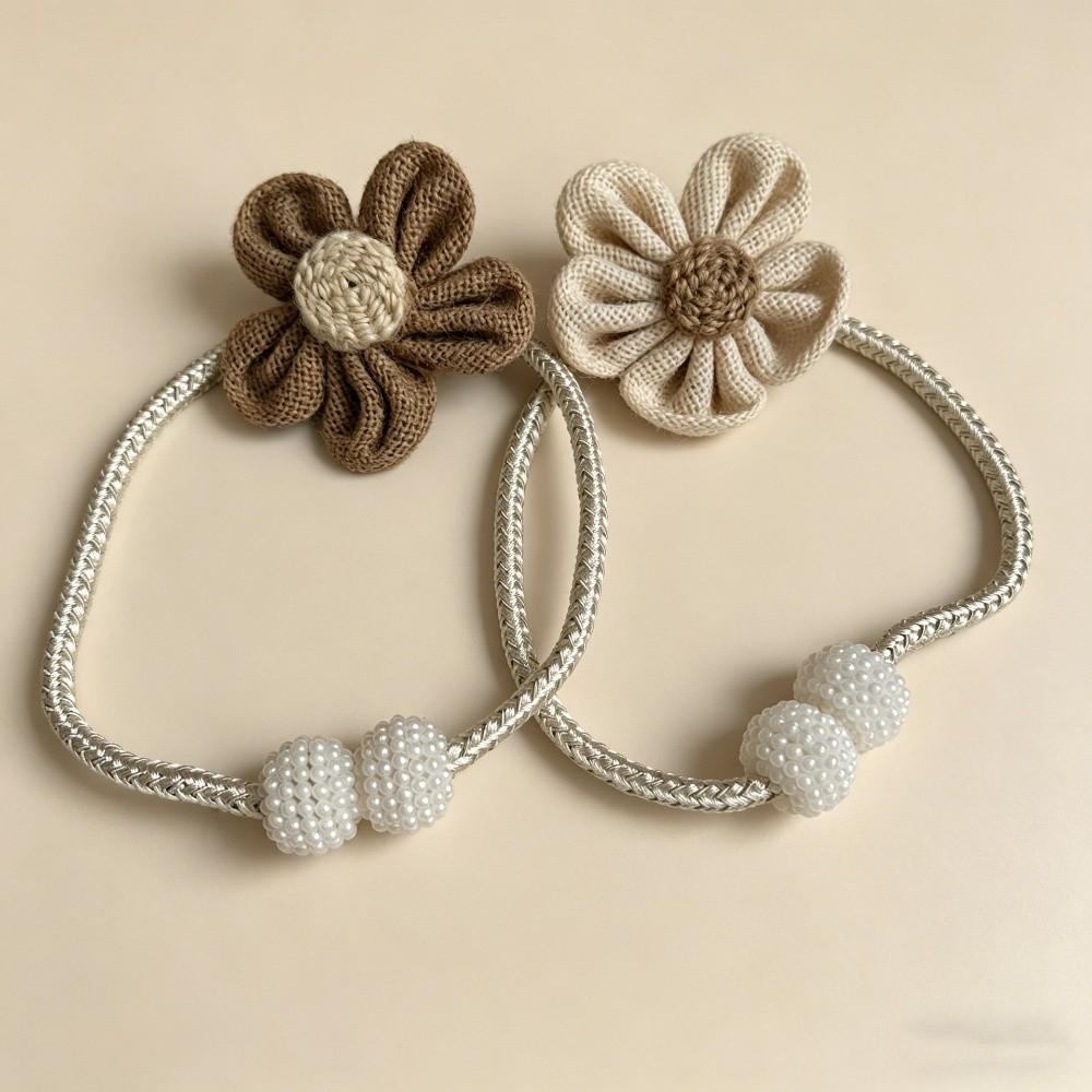2PCS Adjustable Flower Curtain Tieback Creative Curtain Buckle Gauze Curtain Binding Rope  Office