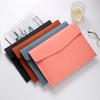 A4 Waterproof Retro Faux Leather File Bag - Large Capacity Business Document Holder, Customizable Logo