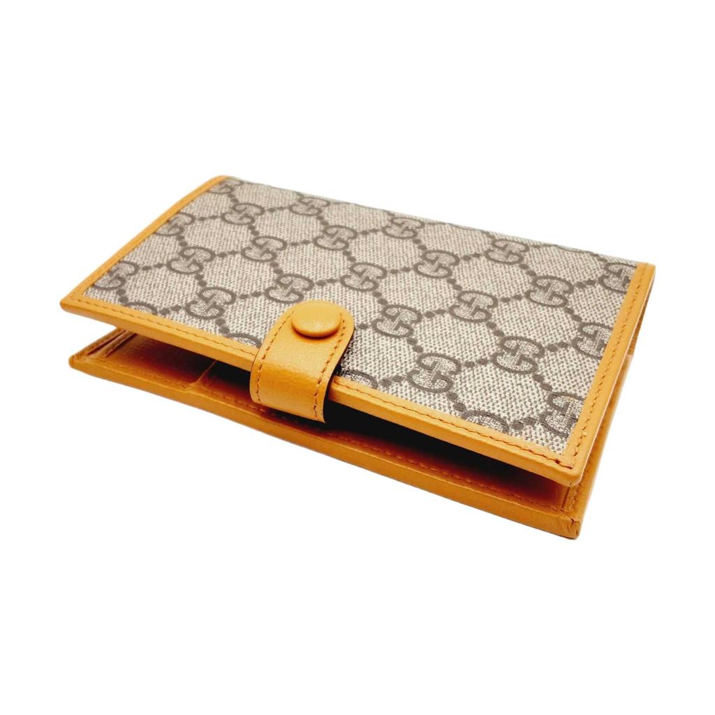 Gucci Vintage Logo Snap Closure Canvas And Leather Trim Passport Holder Men Accessories Orange 724562-92TCG-1147