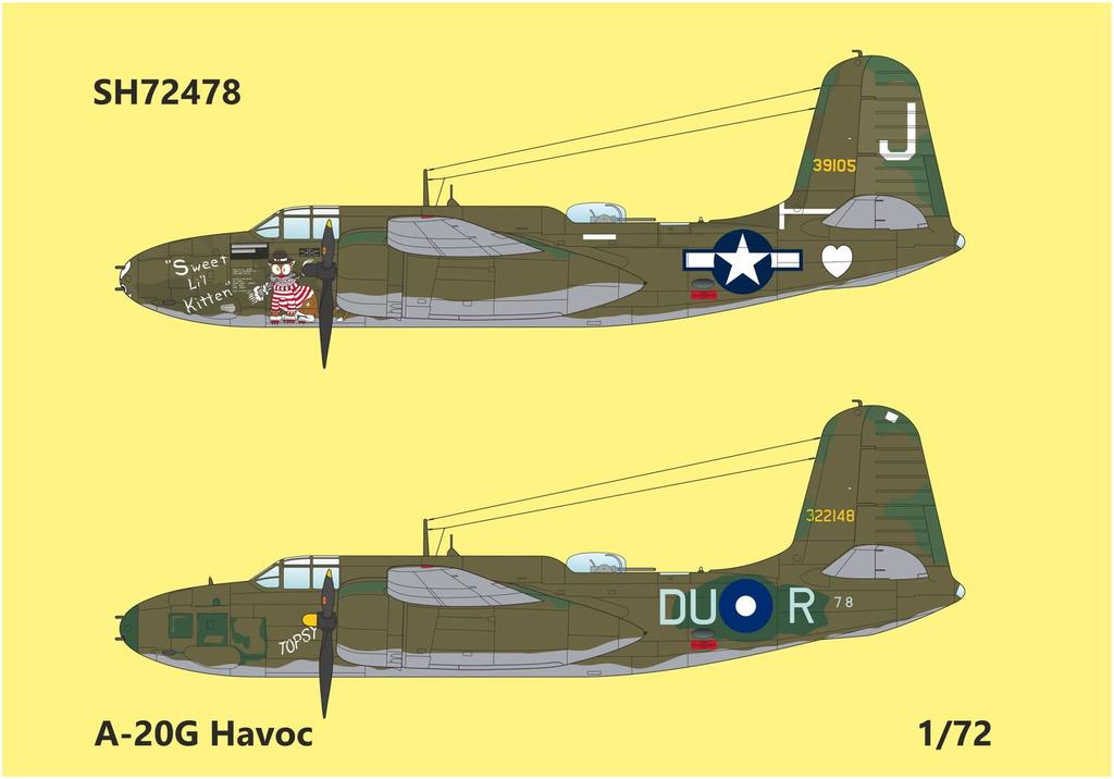 Special Hobby US Army Douglas Havoc Attack Aircraft Pacific War Пластиковая модель SH72478 1/72 A-20G Двухмоторный