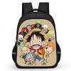 Черный Мультяшный Рюкзак One Piece 16 дюймов Mochila, Легкий Унисекс Школьный Рюкзак Дорожный Daypack для Мальчиков и Девочек Возраст 6-10 лет