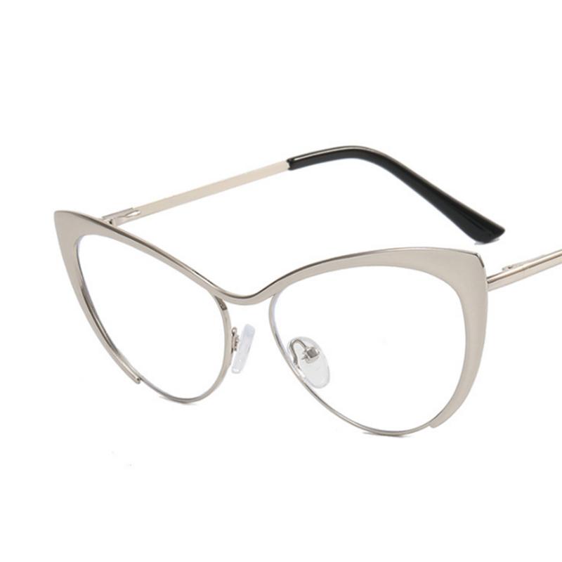 Triangular Cat Eye Clear Lens Glasses Myopia Nerd Spectacles Degree -0.5 -1.0 -2.0 To -6.0 Metal Frame Hyperopia +0.5 To +6.0