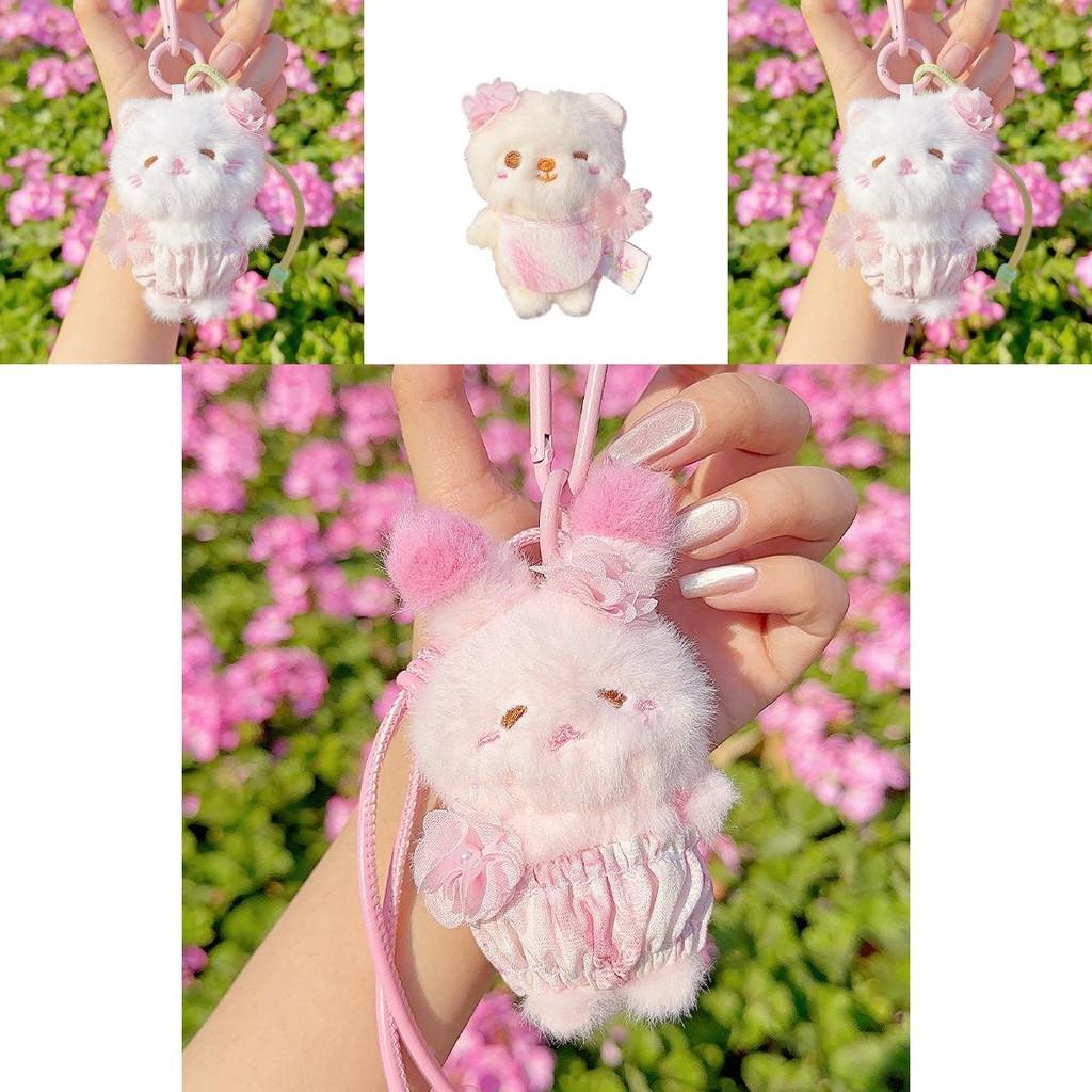 Cherry Blossom Bear Rabbit Cat Plush Keyring For Teen Girls And Collectors