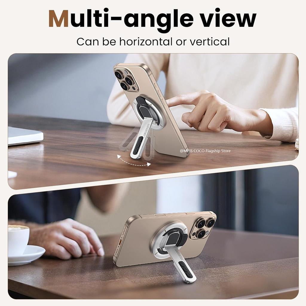 Original Metal for MagSafe Phone Grip Stand Magnetic Finger Ring Holder Double-Sided Magnetic Phone Stand for iPhone 17 16 15 14 5