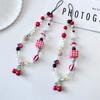 Клубничный Жемчужный Телефонный Ремешок Вишневые Любовные Бусины Подвеска Шарм Милый Чехол для Наушников Подвесная Веревка Противопотерянный Ремешок-Шнурок Декор для Сумки