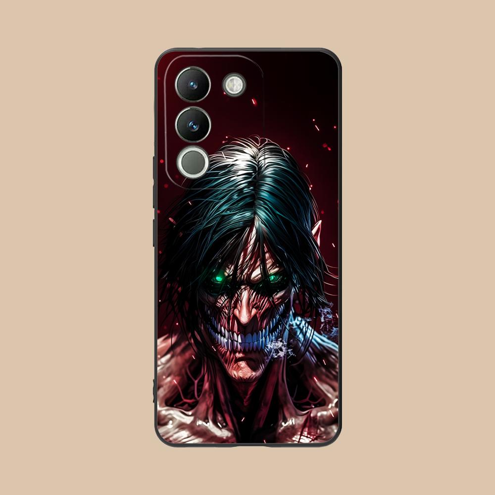 AOT Эрен Йегер Матовый ТПУ Чехол для Мобильного Телефона для VIVO Y77 76 75 74 73 72 58 56 55 51 50 38 36 Y19 Y18 Y03 Y01 5G Цветная Крышка