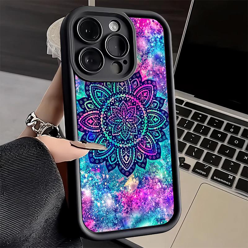Чехол для телефона iPhone 17 Air 16E 15 16 Pro Max Мандала Подсолнух Мечтательный Стиль Чехол 14 Plus 13 12 Mini Мягкая Силиконовая Оболочка Funda