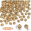 UNICRAFTALE Около 100 шт. Тибетские бочкообразные бусины 7 мм Античное золото Бусины-разделители рондель с большим отверстием Бусины для изготовления браслетов