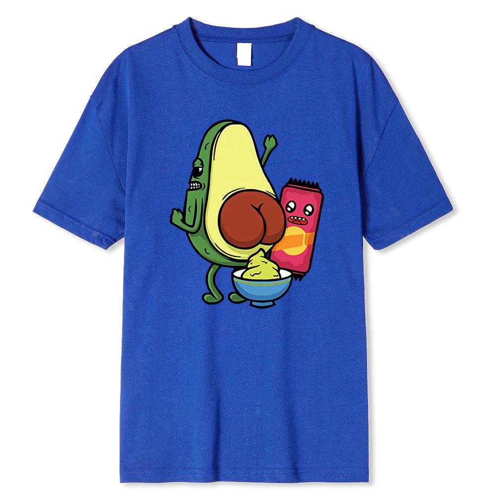 Manufacturing Avocado Jam With Avocado Printed T-Shirts Men Breathable Tees Summer Cotton Tshirt Hip Hop Loose Oversized T-Shirt