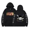 Худи Аниме ONE PIECE Осень Длинный рукав Унисекс Ророноа Зоро Пуловеры Уличная одежда Одежда с принтами Толстовка