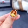 New Luxury Egg Shape YellowTemperament Rings For Women Zircon Wedding Engagement Party Fine Classic Jewelry Valentine's Gift