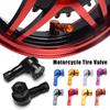 1 Pair Universal Motorcycle Wheel Tire Valves Stem Cap Air Tire Cover 90 Degree 17mm CNC Aluminum Tubeless Valve Stems 7 Color