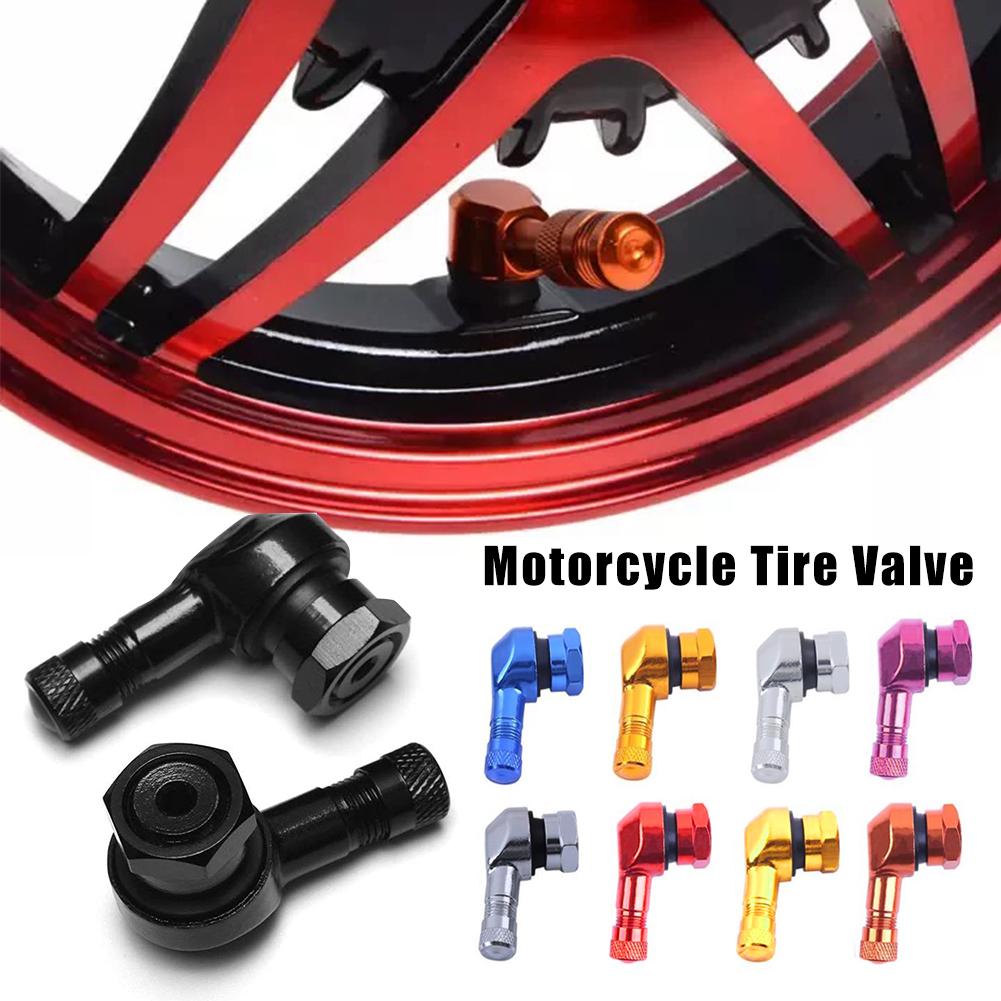 1 Pair Universal Motorcycle Wheel Tire Valves Stem Cap Air Tire Cover 90 Degree 17mm CNC Aluminum Tubeless Valve Stems 7 Color
