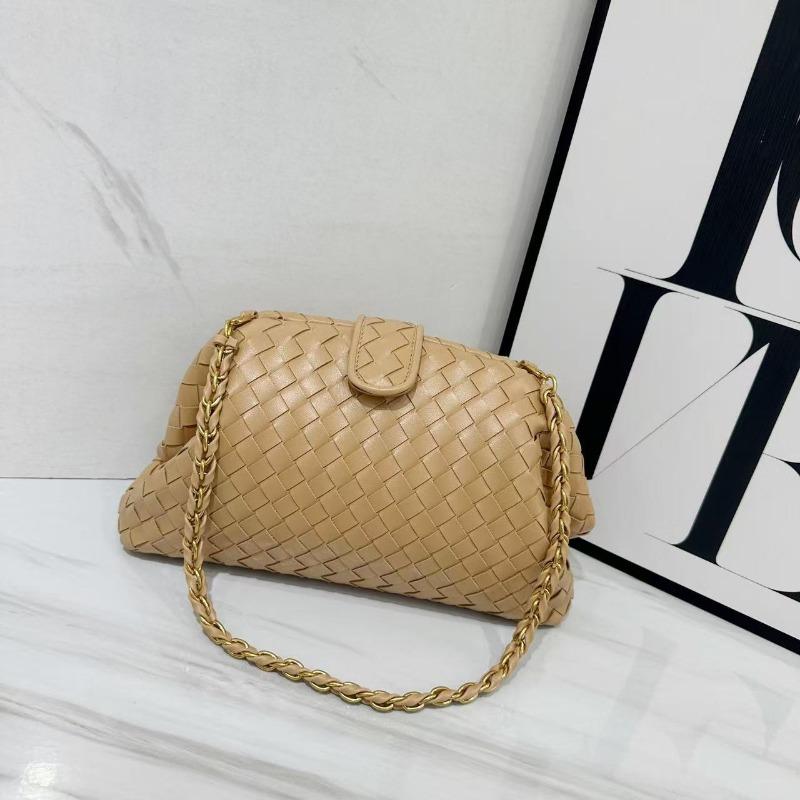 Винтажная классическая сумка-клатч на цепочке, плетеная сумка из коровьей кожи, сумка-облако, подмышечная, на плечо, вечерняя, ручная, сумка-ракушка