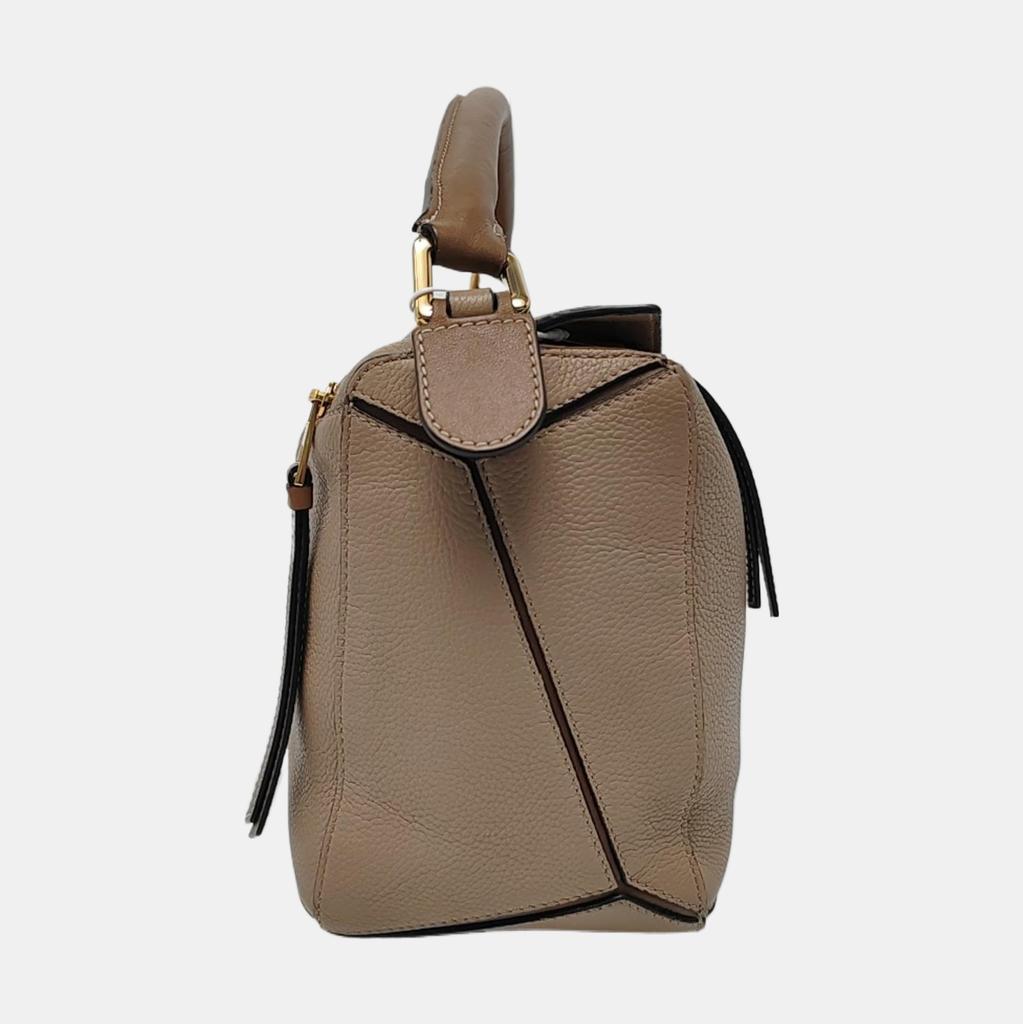 [Pre-Owned] Puzzle Medium Brown Leather Geometric Shoulder Bag With Gold Hardware And Detachable Strap - Good #1GUI4UV