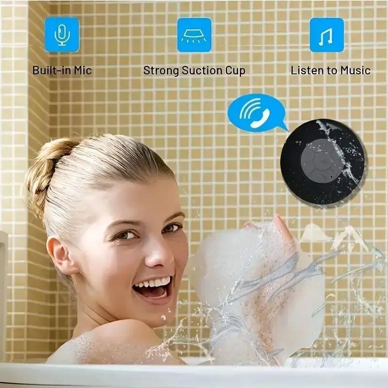 Portable Bluetooth Wireless Speaker Waterproof with Suction Cup Small Stereo for Car Bathroom Mobile Music Listening