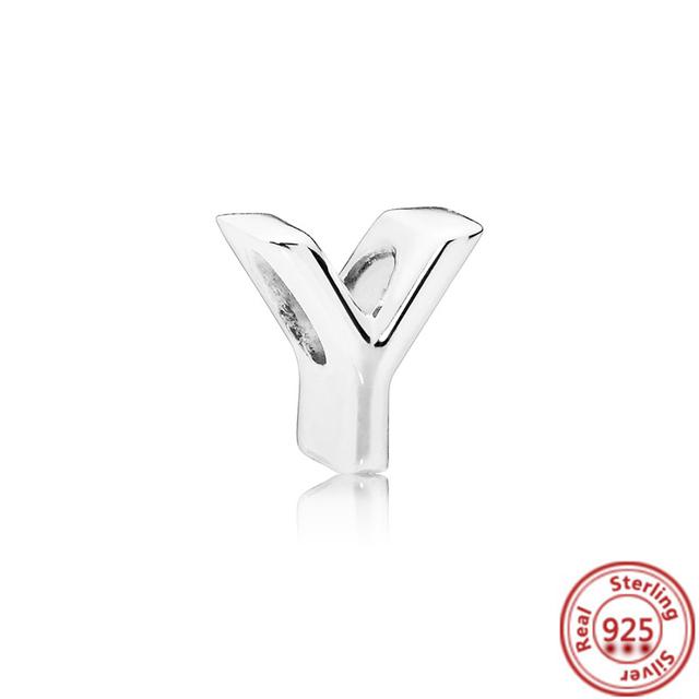 Новые 100% стерлингового серебра 925 пробы, буквы алфавита A-Z, очаровательные бусины, подходят для новых подвесок, браслетов, подвесок, женских ювелирных изделий