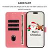 Christmas Marble Leather Case Samsung Galaxy A17 A26 A36 A56 A16 A06 A56 A15 A71 A51 A81 A91 A13 A04S Phone Wallet Flip Cover Card Holder Stand Bags