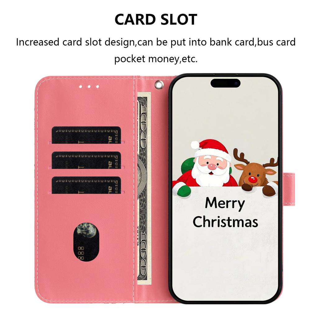 Christmas Marble Leather Case Samsung Galaxy A17 A26 A36 A56 A16 A06 A56 A15 A71 A51 A81 A91 A13 A04S Phone Wallet Flip Cover Card Holder Stand Bags