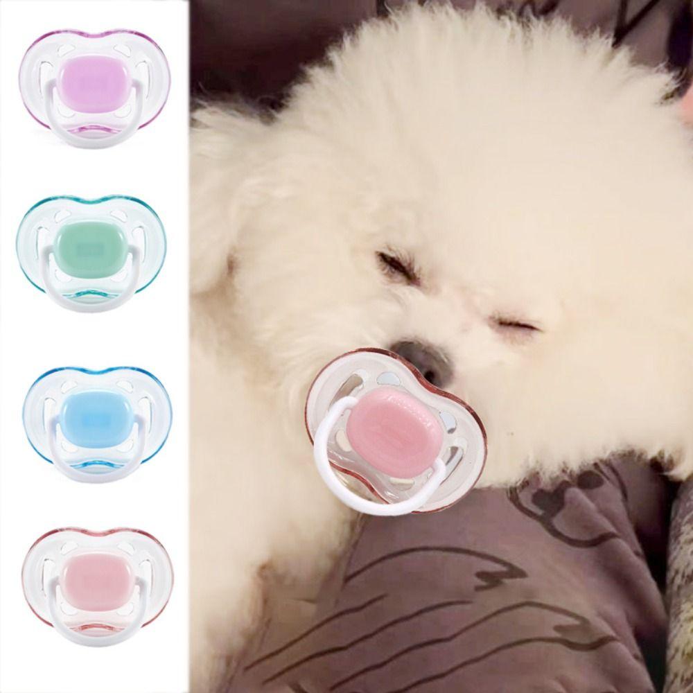 4pcs Silicone Pet Pacifier Bite Resistant Cat Sleeping Pacifier For Clean Teeth