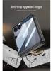 Samsung Z Flip7 Transparent Phone Case with Integrated Ring Buckle and Full-Cover Hinged Hard Shell