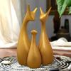 Muted Metallic Matte Gold Home Decor Lucky Deer Family Ceramic Figurine | Launched for The First Time In India - (Set of 3, Gold)