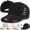Hot Sale Women Y2K Cap Plain Baseball Cap Outstreet Women Cross Metal Decoration Cap Female Trendy Hat