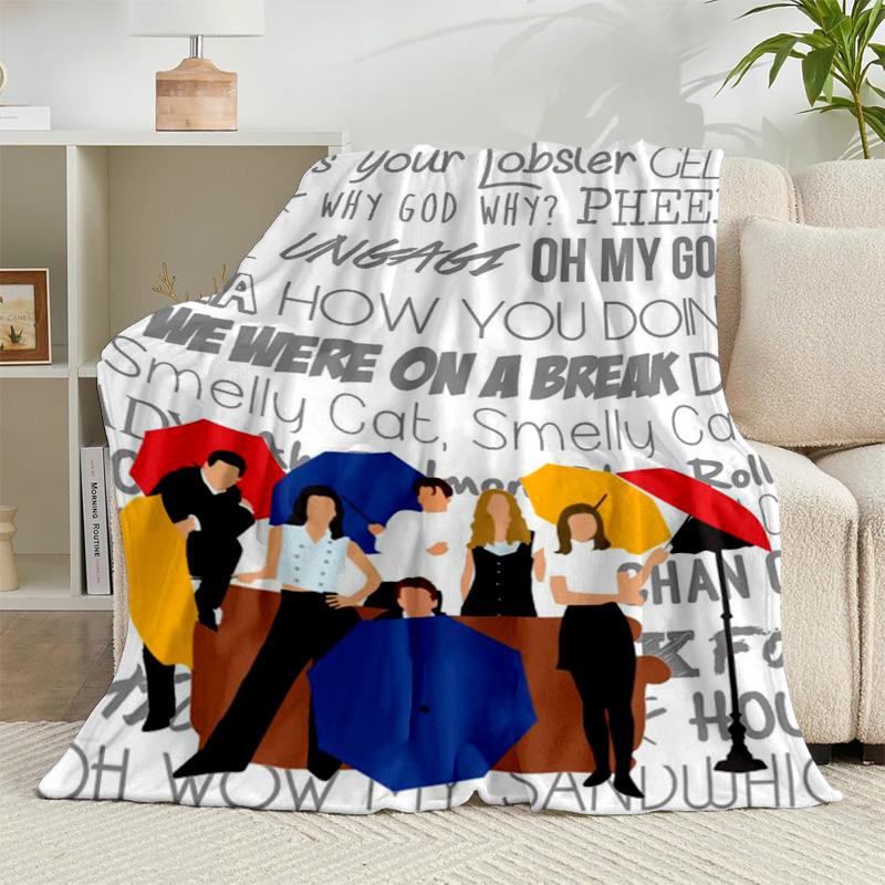 1PC Friends Show Quotes Flannel Blanket Gift, Suitable for Both Men And Women, Soft Ideal for Beds And Sofa, Birthday Or Christmas Gift