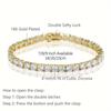 18K Gold Plated 4-prong Inlaid 4.0mm White Zirconia Golden Classic Tennis Braceletunisex, Birthday, Holiday, Anniversary Gift