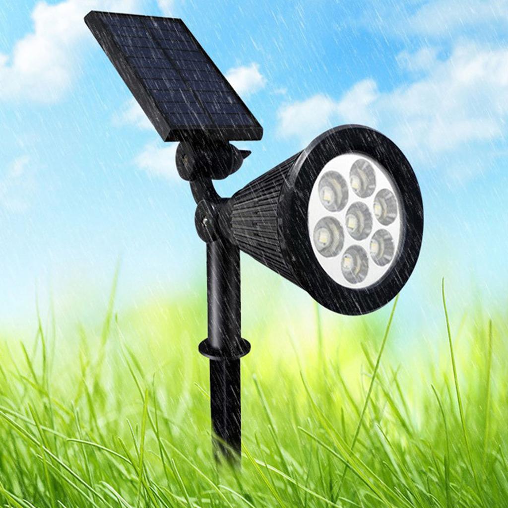 Waterproof 2pcs 7LED Solar Lawn Lights Spotlights Outdoor Garden Yard Landscape Spike Light