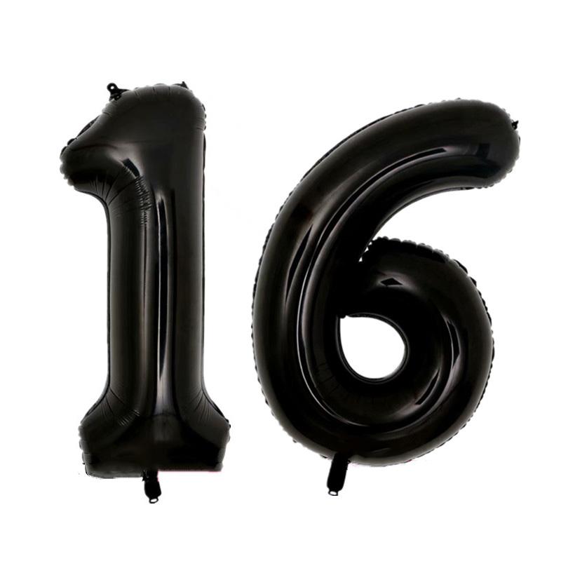 40 Inch Black Figure Foil Number Balloon Anniversary Birthday Party Decoration Adult Bridal Shower Digital Ballon Kids Globo