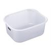 Inomata Chemical Feeling Square Washtub, 35cm Wide, Pearl White