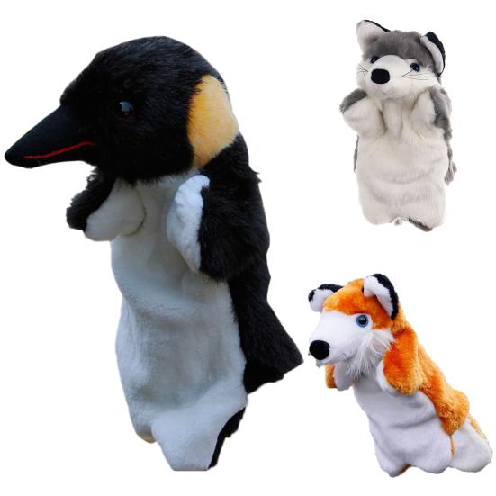 25cm Hand Puppet Flexibility Parent-child Interaction Funny Cute Fox Crow Mini Doll Props Kids Toy Gift