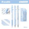 3pcs/set Cute Erasable Click Pen Pastel Kawaii Press 0.5mm Black Blue Ink Pen with Soft Grip Peach Juice Color Study Supplies