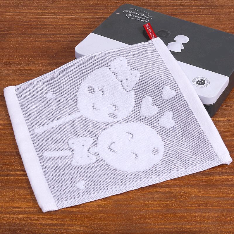 Хлопковое квадратное полотенце 25*25 см, утолщенное домашнее милое мультяшное цветное тканое жаккардовое маленькое квадратное полотенце