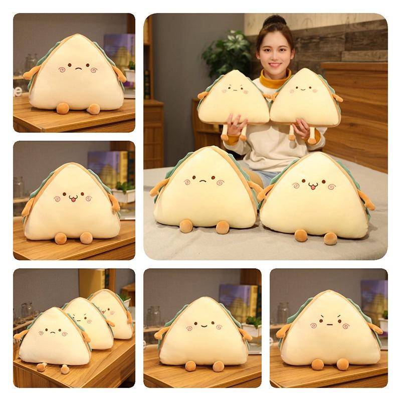 Cute And Cozy Sandwich Cake Plush Pillow Cushion With Four Expressions