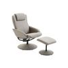 Fauteuil De Loisirs - MUVOE - Pivotant 360° - Gris - Repose-pieds Inclus - Confort Ergonomique