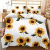 Пододеяльник с подсолнухами, девчачий желтый цветочный принт, двойной пододеяльник, женские цветочные цветы, комплект постельного белья из полиэстера размера King Size