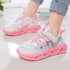 Детские кроссовки для малышей, спортивная обувь со светодиодами, дышащие, противоскользящие, туфли принцессы
