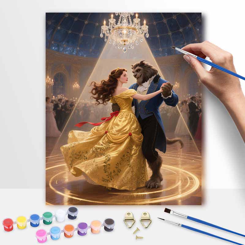 Disney Набор для рисования по номерам «Красавица и Чудовище». ручная работа DIY painting украшение дома подарки