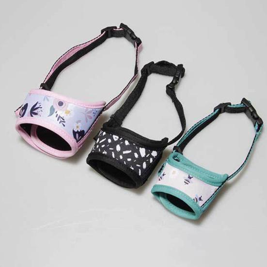 Намордник для собаки с принтом, дышащие мягкие намордники для щенков, антилай, крышка для рта, домашнее животное