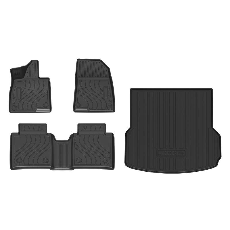 Geely ZEEKR 007GT TPE Eco-Friendly Foot Mats & Trunk Mat with Carbon Fiber Texture & Galaxy Carpet Backrest Pad, Suitable for 25 Years.